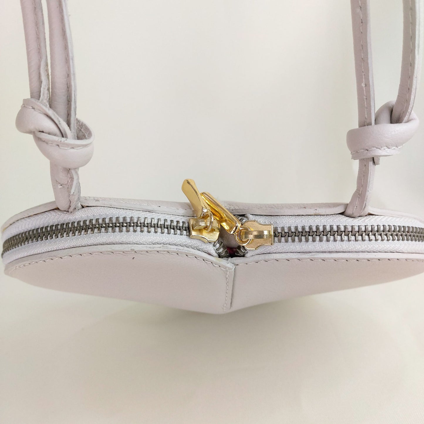 Bolsa coração em Couro - off white