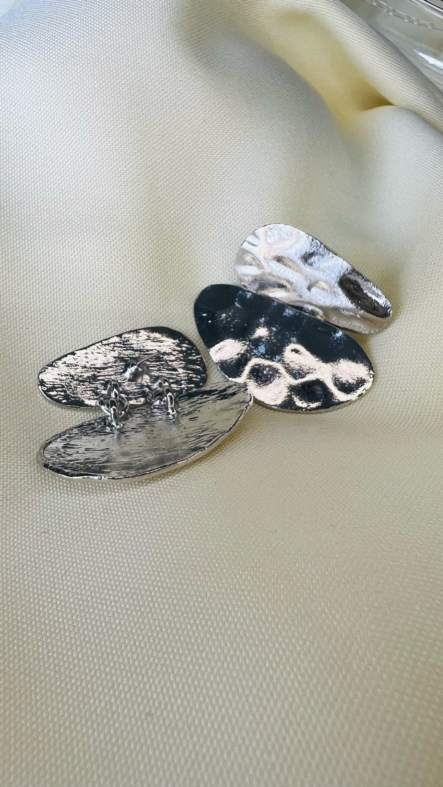 Brinco Forma Sobre Forma Prata (Igual dois tons)